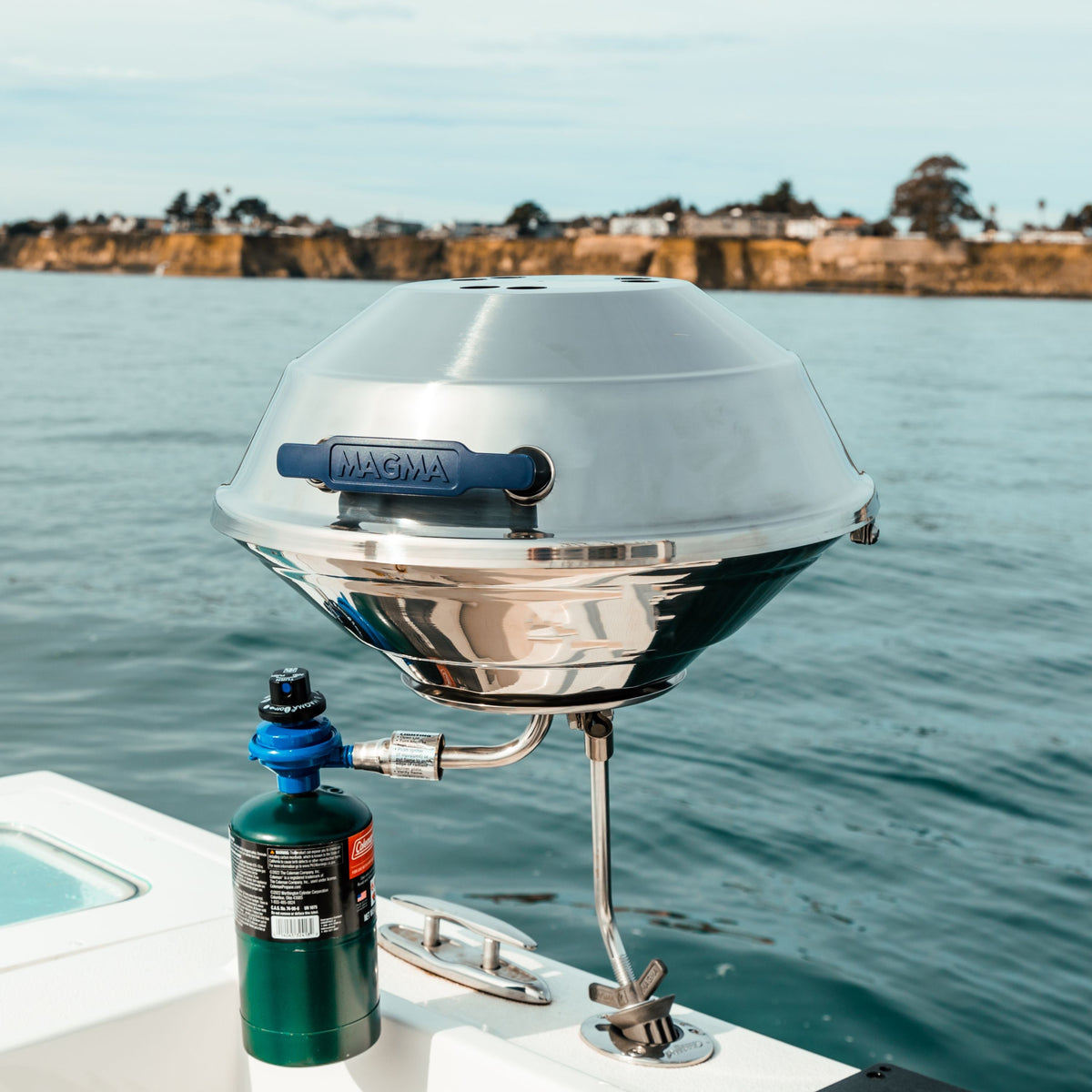 Magma A10-215 Party Size 17 Inch Marine Kettle Gas Grill, 304 Stainless Steel