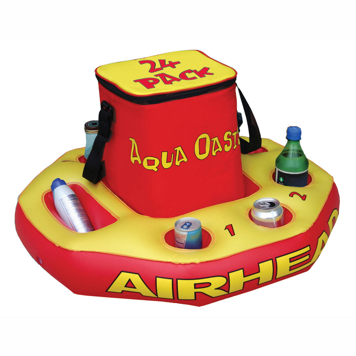 Airhead Aqua Oasis Inflatable Floating Beverage Cooler, Holds 24 Cans