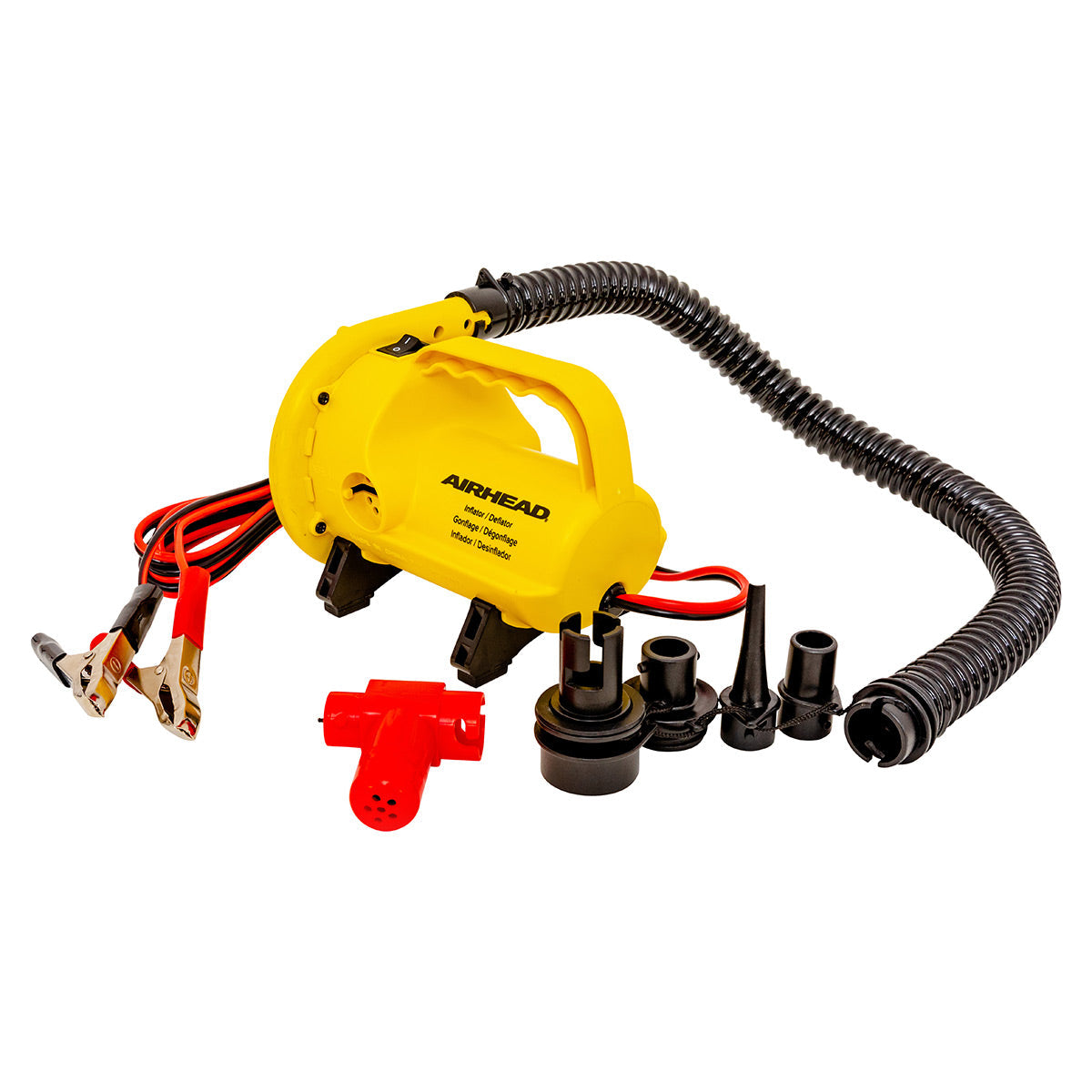 AIRHEAD AHP-12HP 12 Volt High Pressure Air Pump for Towables, Alligator Clip Battery Hookup