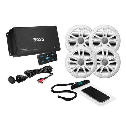 Boss Audio ASK904B.64 4-Channel Bluetooth Marine Amplifier with 4 Speakers