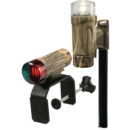 Attwood Portable LED Navigation Light Kit, Camouflage, Clamp-On or Deck Mount, Bow and Stern Lights, 14191-7