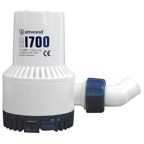 Attwood HD 2000 Bilge Pump 4730-4, 12 Volt, Over 2000 GPH, Ball Bearing Design
