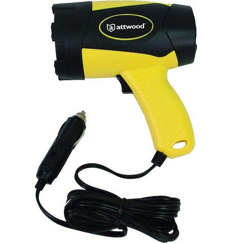 Attwood 11794-7 Portable 5W LED Emergency Spotlight, 12V Adapter Plug, Safety Yellow/Black