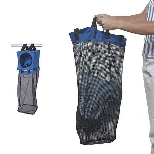 Boatmates Hanging Clothes Hamper 3133-0, Mesh Laundry Bag for Boat Lockers, Blue