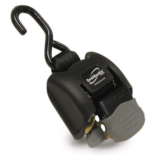 BoatBuckle Retractable Ratchet Bow Tie-Down F14220, 2 Inch x 14-43 Inch, 2500 lb Capacity, Black