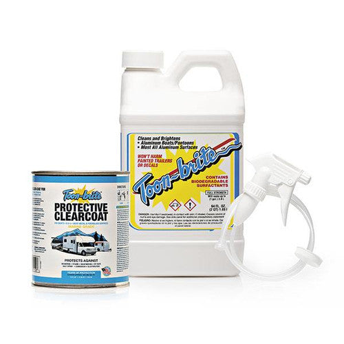 Toon-Brite BP1000 Aluminum Boat Cleaner and Clear Coat Kit, Biodegradable Formula