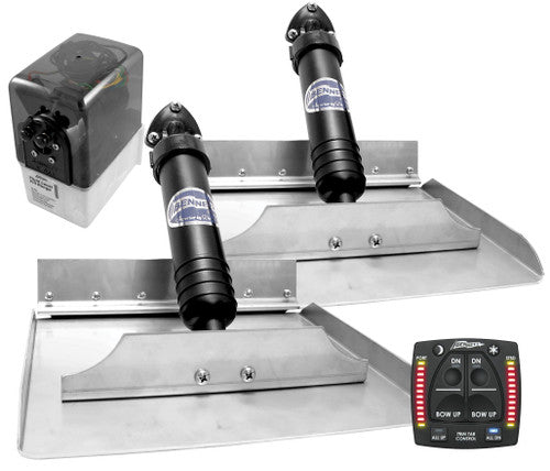 Bennett Marine 12 x 12 Inch Hydraulic Trim Tab Kit with All-in-One Indicator Control, 6BT-50110-89-00
