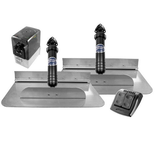 Bennett 1812E Complete 18 x 12 Inch Hydraulic Trim Tab Kit with Euro-Style Rocker Switch
