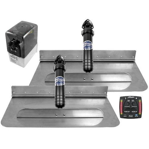 Bennett Marine 24 x 12 Inch Hydraulic Trim Tab Kit with All-in-One Indicator Control, 6BT501109100