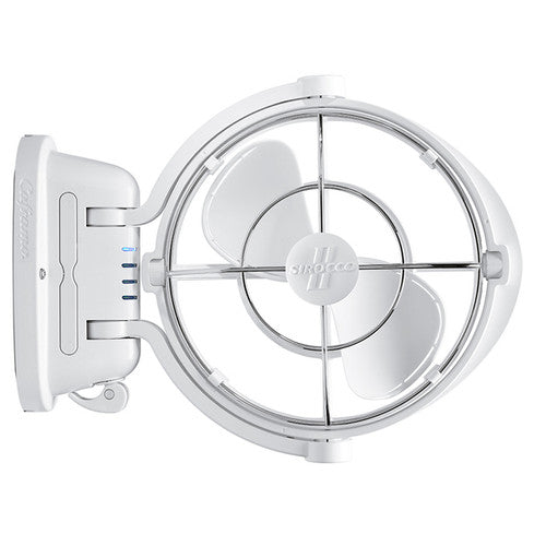 Caframo Sirocco II Gimbal Fan, White, 12V/24V Auto-Sensing DC Marine Fan
