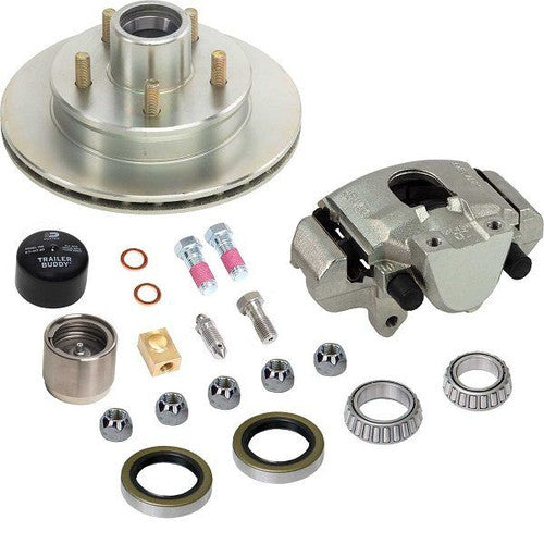 Dexter Disc Brake Kit K71-077-05, 3,750 lb Zinc Hub/Rotor with Zinc Caliper, Complete Wheel End Kit