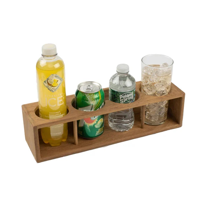 Whitecap Industries Teak Four Insulated Drink and Binocular Rack, 16-1/2 Inch, Part 62634