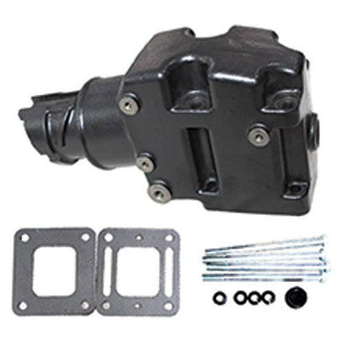 Engineered Marine Products Exhaust Center Riser Elbow, Replaces 44354A3 807914A1, Fits V6/V8 Manifold 18-1953-2, 4 Inch Hose 7 Degree