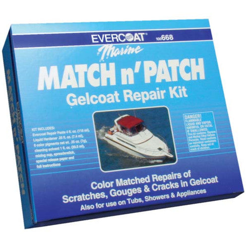 Evercoat Gelcoat Match & Patch Repair Kit 668 for Fiberglass Hulls and Decks