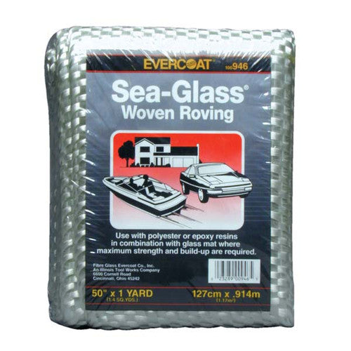 Evercoat Sea-Glass 24 oz Fiberglass Woven Roving, 50 Inch x 1 Yard
