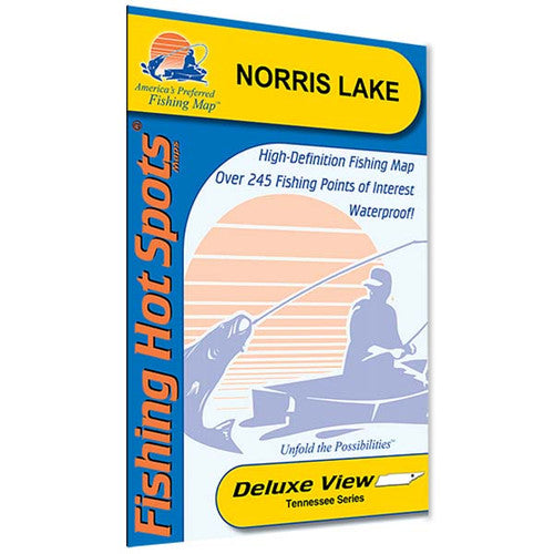 Fishing Hot Spots Norris Lake Tennessee Fishing Map, Waterproof, GPS Accesses (A406)