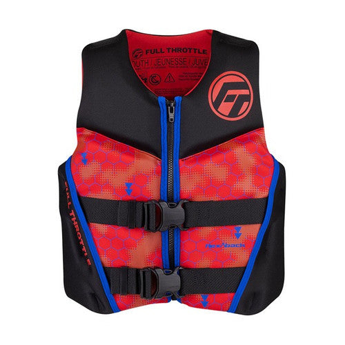 Full Throttle Rapid-Dry Flex-Back Life Jacket, Red - USCG Type III, Youth to Adult 3X-Large