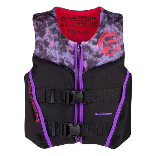 Full Throttle Rapid-Dry Flex-Back Life Jacket, Pink, USCG Type III - Child & Youth, 33-88 lbs