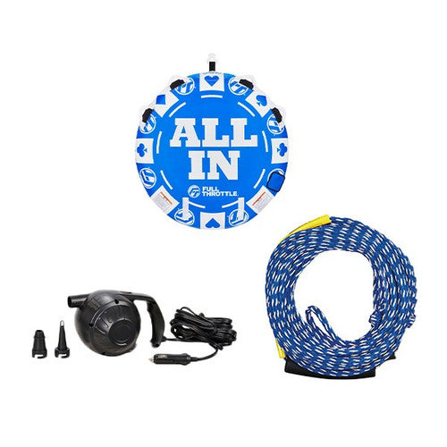 Full Throttle 2 Rider Towable Tube Combo Pack with 60-Foot Rope and 12V Pump