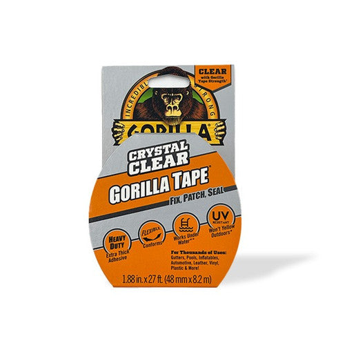 Gorilla Clear Repair Tape, 9 Yards, Crystal Clear Waterproof Repair Tape