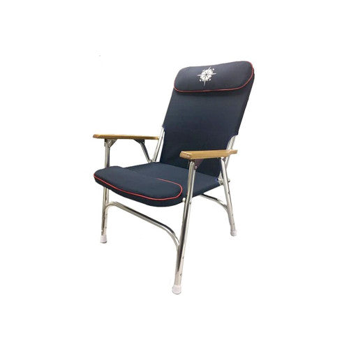 Gen3 Marine Navy Padded Aluminum Deck Chair, High Back