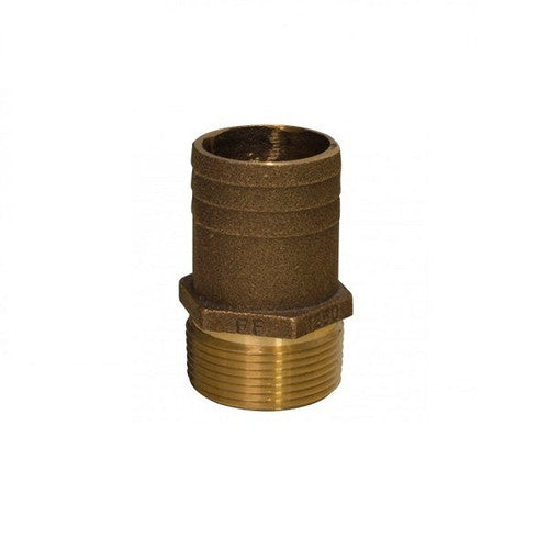Groco FF-1125 Full Flow Bronze Pipe to Hose Fitting, 1 Inch NPT x 1-1/8 Inch Hose ID