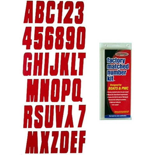 Hardline Products 3" Boat Letter and Number Kit, 146 Decals - Available in Yellow/Black or Red