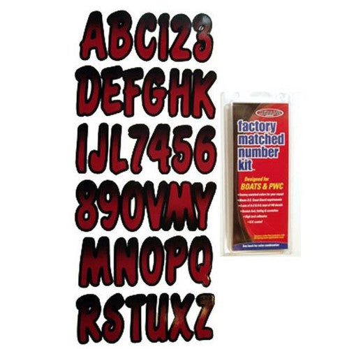 Hardline Products 3 Inch Boat Letter and Number Kit - 146-Piece Vinyl Decal Set, Available in Silver/Black, Black/Kiwi, White, Burgundy/Black, and Black/Red