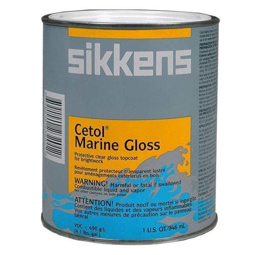 Sikkens Cetol Marine High Gloss Varnish, Quart - High-Gloss Overcoat Finish for Marine Wood