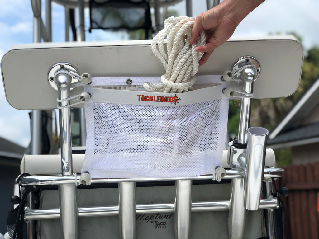 TackleWebs Bungee Storage Pocket, 16" x 12" - White or Black