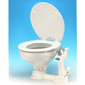 Jabsco 29120-5000 Manual Marine Toilet, Regular Bowl, Twist n Lock Handle, Wood Seat