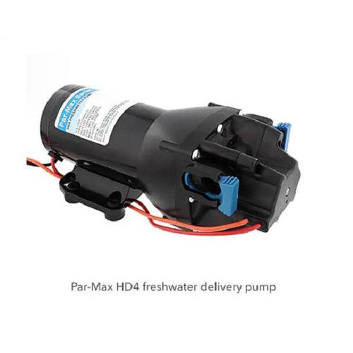 Jabsco Par-Max HD4 Fresh Water Pump, Q401J-115S-3A, 12V 4 GPM 40 PSI Self-Priming Diaphragm Pump