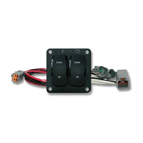Lenco 10222-211D Complete Double Rocker Trim Tab Switch Kit, Carling #122, 12 Volt Deutsch Connectors