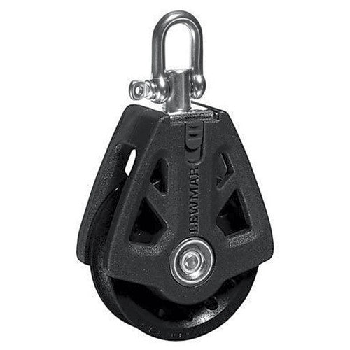 Lewmar 60mm Synchro Single Block, 1,760 lb Working Load Limit, Fits 5/16 to 3/8 Inch Line - 29926001BK