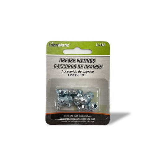 Lubrimatic 45 Degree Grease Fitting 8mm, 5-Pack
