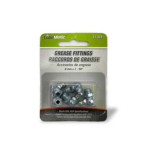 Lubrimatic 90-Degree Grease Fittings (Zerk Fittings), 5-Pack - Available in 6mm and 8mm