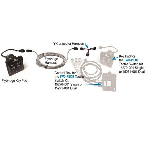 Lenco 20' Flybridge Second Station LED Trim Tab Switch Kit for 15270-001/15271-001 Systems