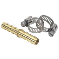 Moeller 3/8 Inch Brass Hose Mender with Stainless Steel Clamps, Part 033213-10-1