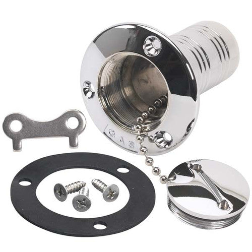 Moeller Marine Gasoline Deck Plate Fill 035740-10, Screw-Mount Fuel Deck Fill for 1-1/2 Inch Hose