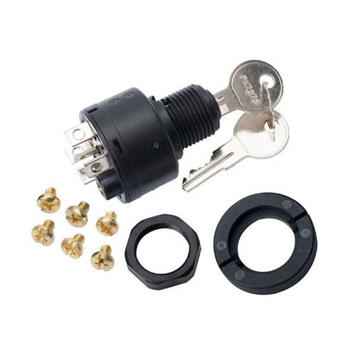 Sierra MP39760 3-Position Magneto Ignition Switch, Off-Run-Start, White, OMC 393301 Equivalent