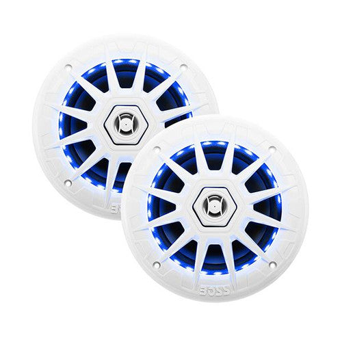 Boss Audio Systems MRGB65 6.5 Inch Coaxial Marine Speakers with Multicolor RGB LED Illumination