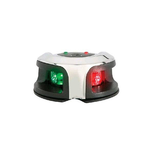 Attwood LightArmor Round Bi-Color LED Deck Mount Navigation Light NV2002SS-7, 2 Nautical Mile Range, Stainless Steel