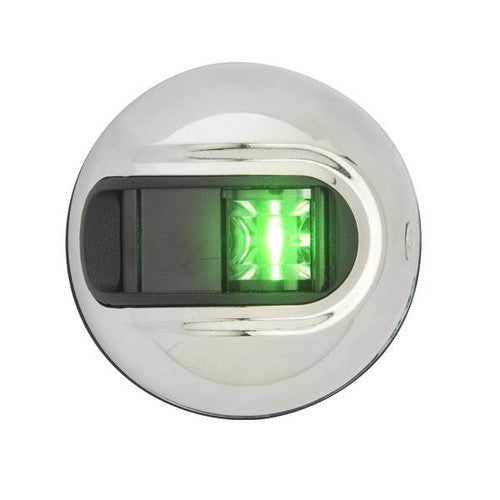 Attwood LightArmor NV3012SSG-7 Green Starboard 2-NM LED Sidelight, Stainless Steel, Vertical Mount