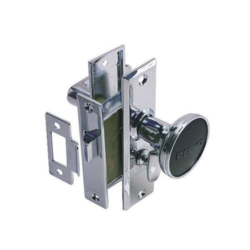 Perko Tubular Latch Set with Turn Button Lock, Chrome Plated Zinc Alloy, 0960DP0CHR