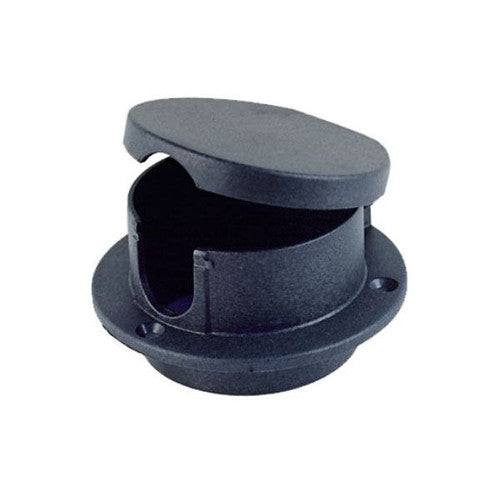 Perko 1057DP0BLK Rope Deck Pipe - Black, UV-Stabilized Polymer, Hinged Snap-Down Cover