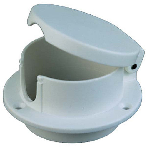 Perko 1057DP0WHT Rope Deck Pipe - White Chrome Plated Zinc Alloy, Max 1 Inch Rope