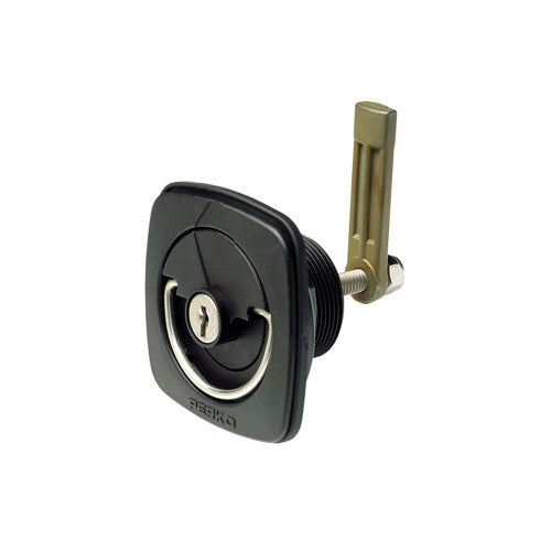 Perko 1081DP1BLK Flush Lock and Latch, Black, Retail Pack for Smooth Surface Mounting