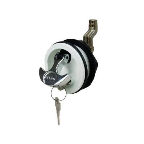 Perko 1091DP1WHT White Surface Mount Lock with Stainless Steel Stem, 2-1/2 Inch Mounting Hole