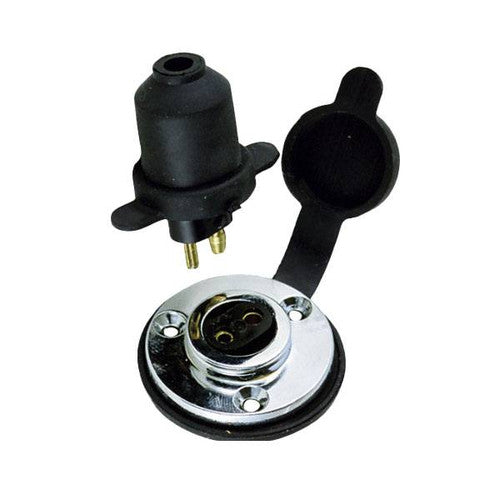 Perko 1190DP0CHR Chrome-Plated Zinc Watertight Deck Connector, 1-5/8 Inch Diameter
