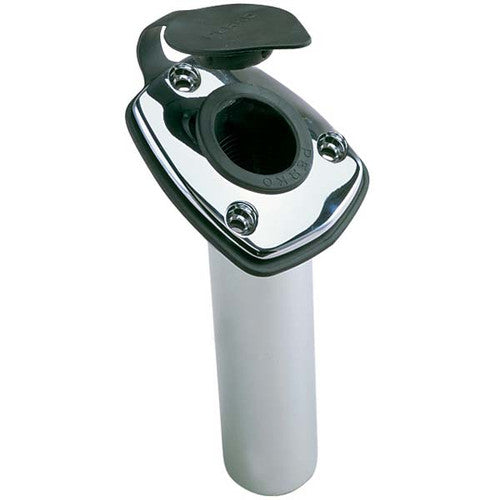 Perko Angled Flush Mount Rod Holder 1205DP0CHR, Chrome and Black, Fits 1.63 Inch Rod Butts